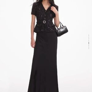 Self-Portrait Black Sequin Maxi Dress